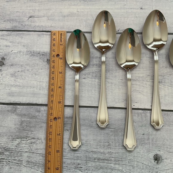 Wallace ARLINGTON Oval Place Spoons Set Of 7 Stainless Steel Flatware #1 - Picture 6 of 12